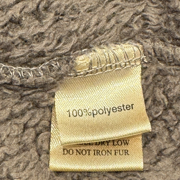 True Grit Mens Small Quarter Zip Sherpa Fleece Pullover Brown Tan Cozy Soft - Picture 10 of 12